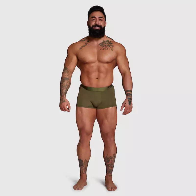 ALPHX Athletic Fit Trunks –Moss Green Support &amp; Comfort Redefined Underwear ALPHX Alphx.com