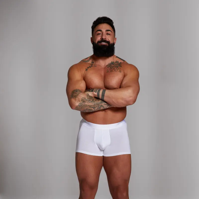 ALPHX Athletic Fit Trunks –Frost White Support &amp; Comfort Redefined Underwear ALPHX Alphx.com