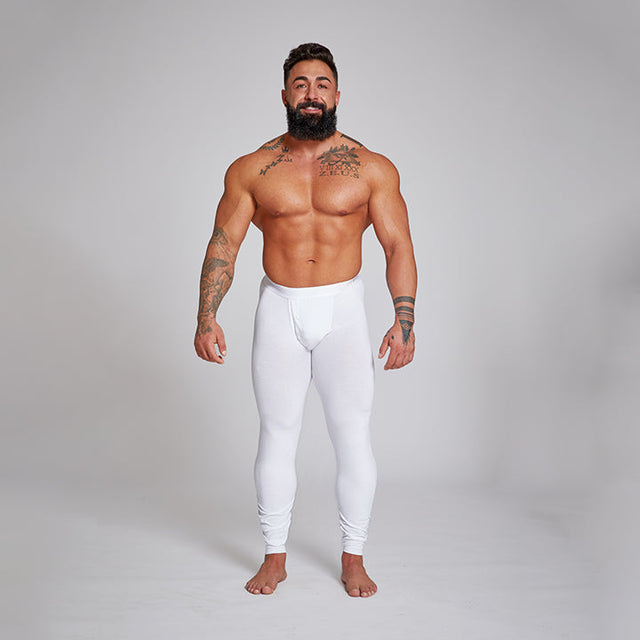 ALPHX Athletic Fit Union Pant for Men Frost White