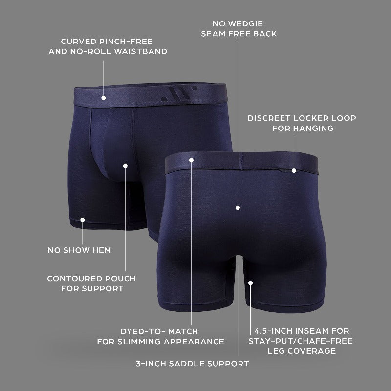 Most Comfortable Navy Boxer Briefs for Men Athletic Fit