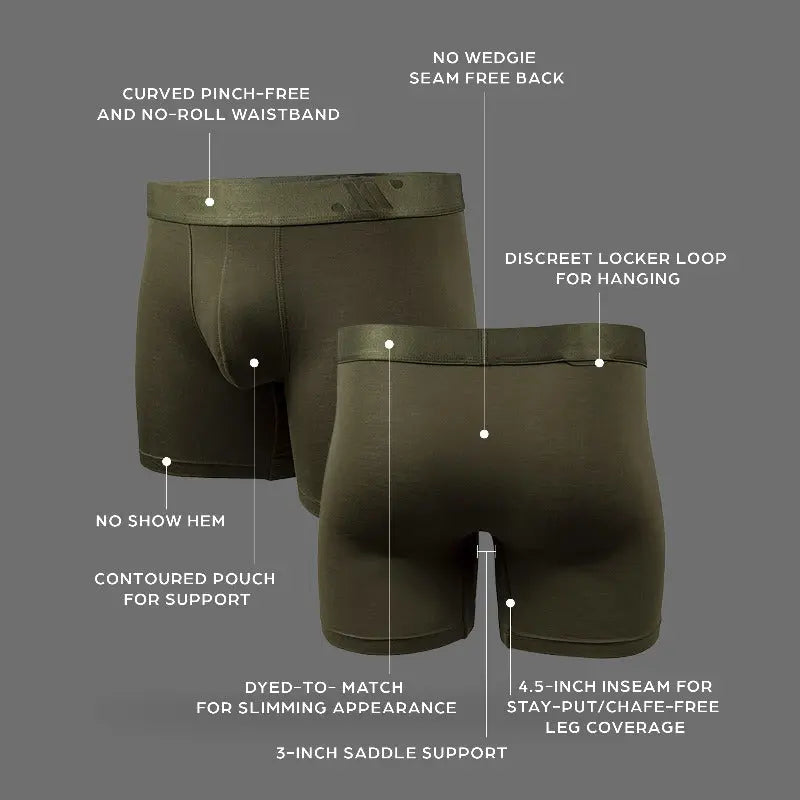 ALPHX Boxer Briefs Athletic Fit Moss Green – Extra Room More Comfort Underwear ALPHX Alphx.com