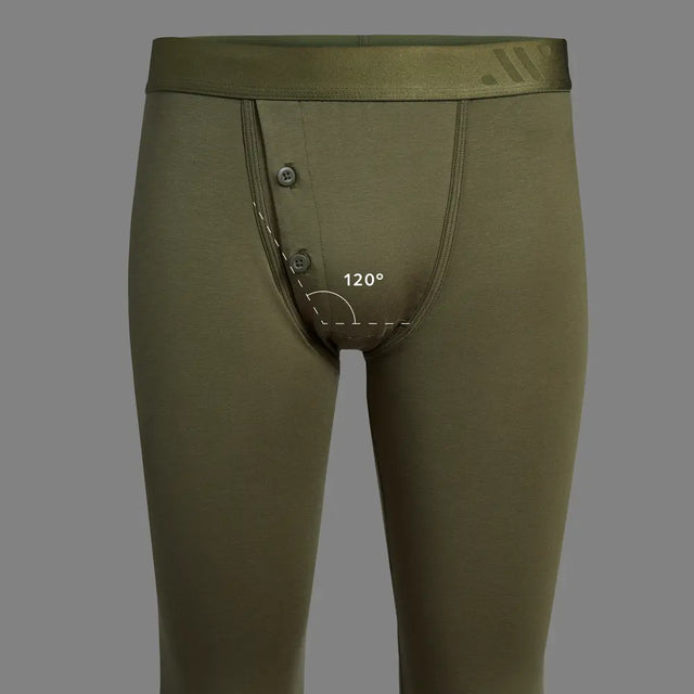 Moss Green Union Pant with button fly