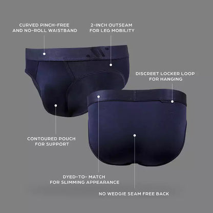 ALPHX Briefs Modern Fit Maritime Navy Blue - Low Rise Full Coverage Underwear ALPHX Alphx.com