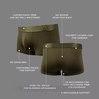 ALPHX Comfort Class Trunk - Athletic Fit - Moss Green | ALPHX.com Underwear ALPHX Alphx.com