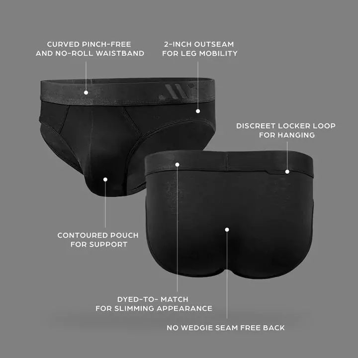 ALPHX Briefs Modern Fit Midnight Black- Low Rise Full Coverage Underwear ALPHX Alphx.com