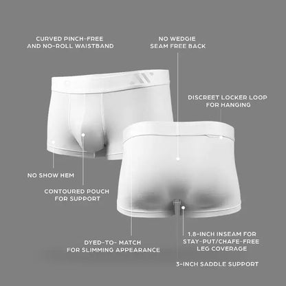 ALPHX Athletic Fit Trunks –Frost White Support &amp; Comfort Redefined Underwear ALPHX Alphx.com