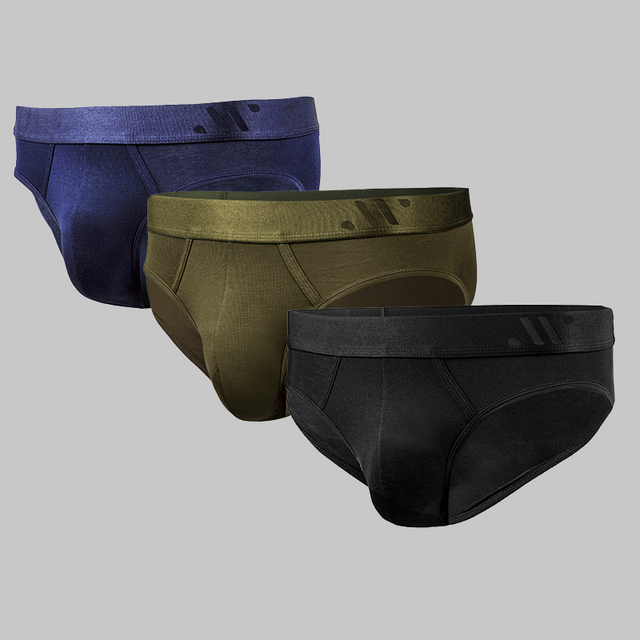 ALPHX Classic Buy 3 Briefs and Save 20% Black, Navy, Moss Green